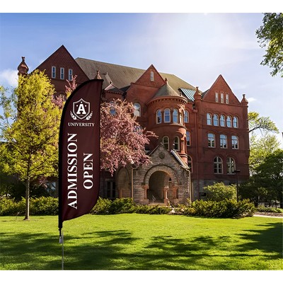 Feather Flag single-sided Package with spike base (2' x 7.58')